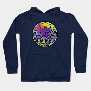 Mushroom Black batik Trippy Hoodie